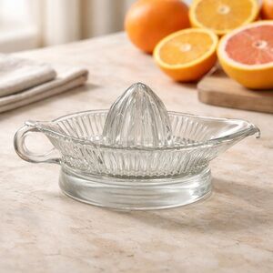 Vintage Large Clear Glass Citrus Juicer